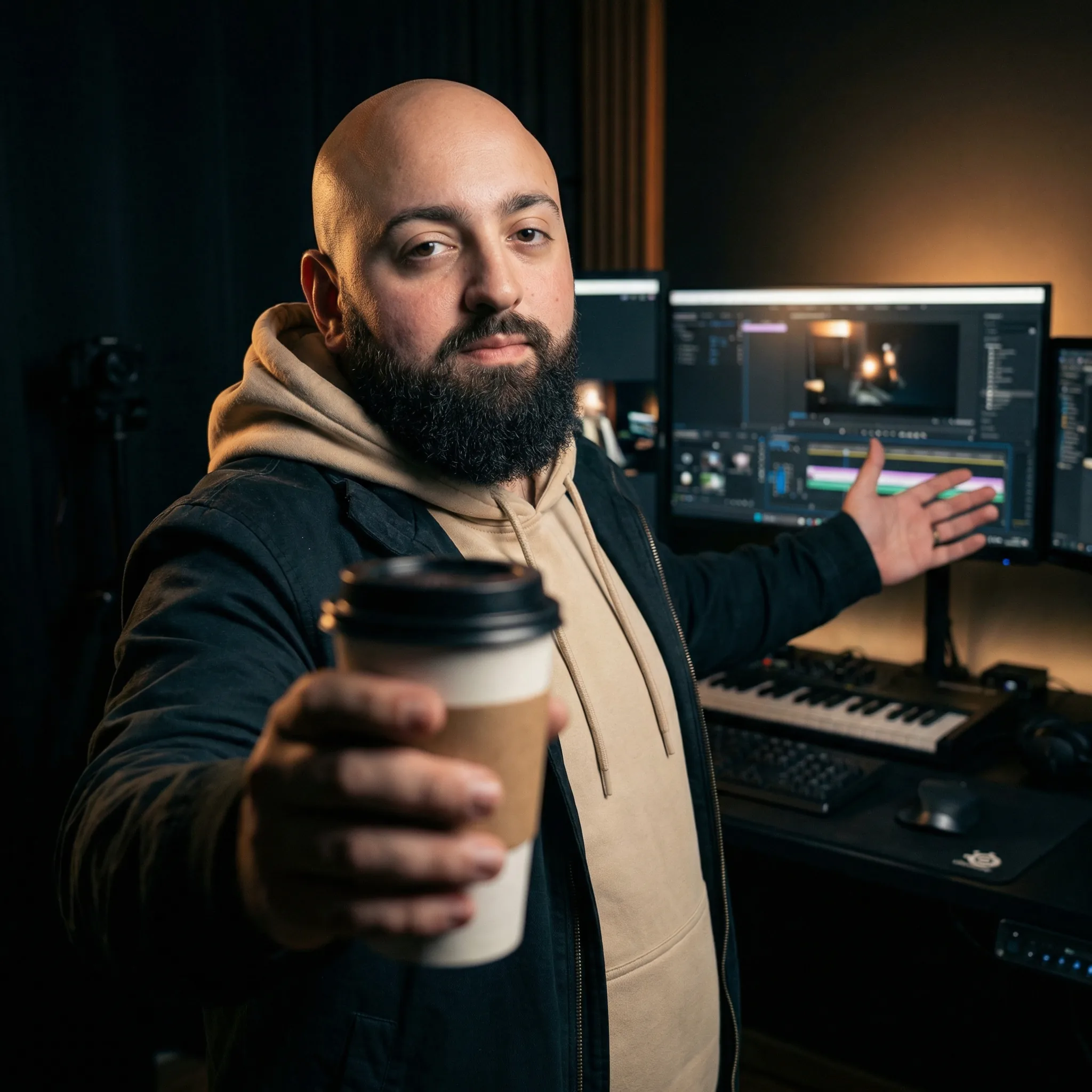 Cenário gerado por IA — Estúdio